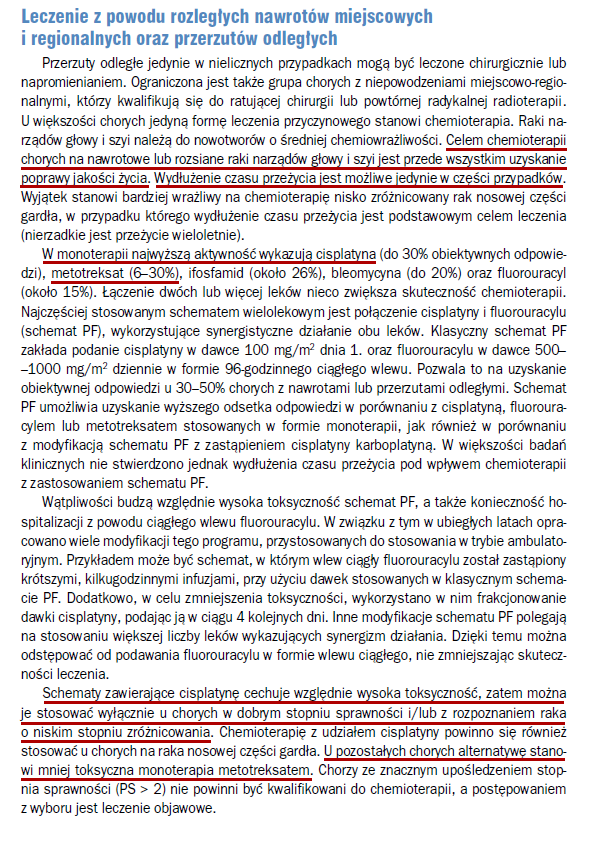 chemioterapia nowotworów głowy i szyi